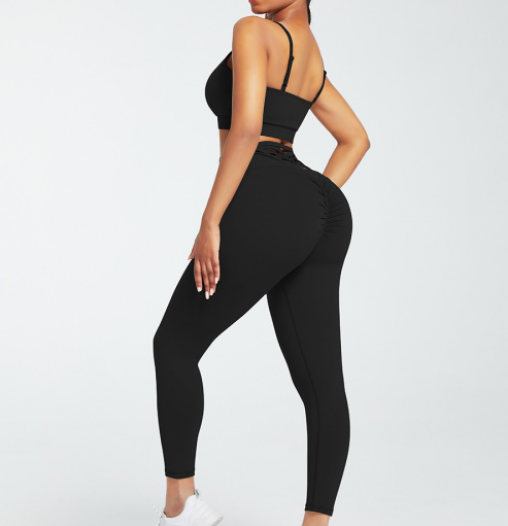 Black Seamless Sports Bra and High Waist Legging Set